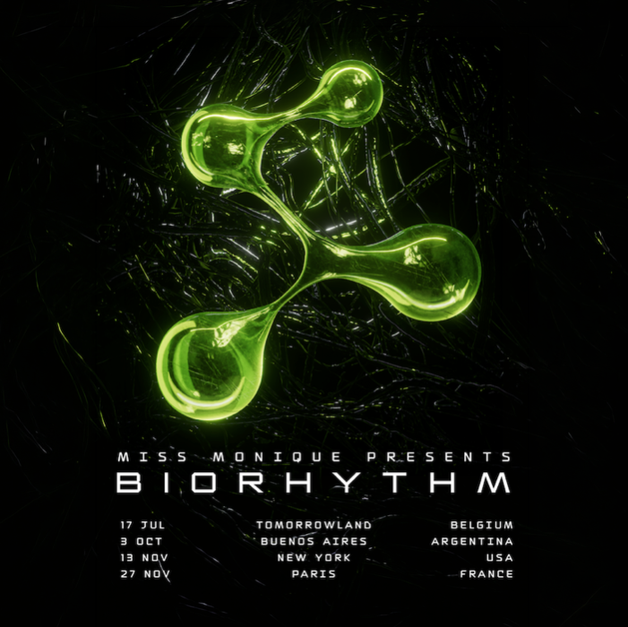 MISS MONIQUE PRESENTS ‘BIORHYTHM’ – Three More Dates added Tomorrowland, Pacha NYC & Phantom Paris