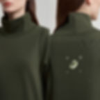 Cotton Blend Knit Dress, Turtleneck, Long Raglan Sleeve, Loose, Knee-Length, Sol