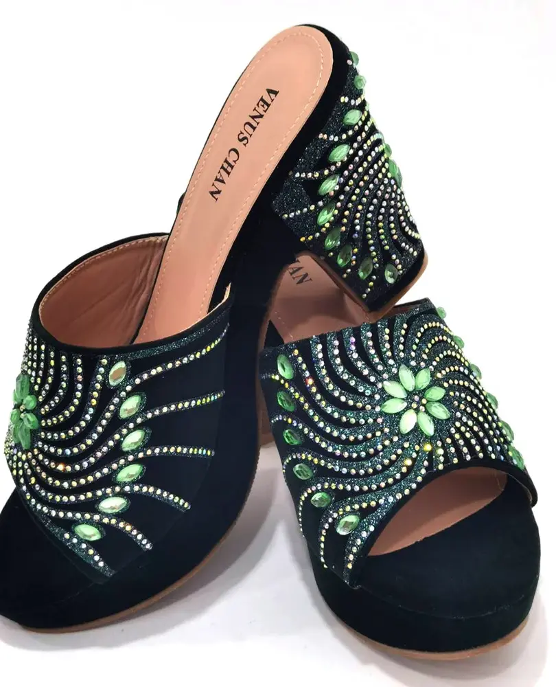 Gold platform slingback pumps with 9.5CM spike heels and slip-on closure.