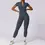 Thumbnail: Women Sports Yoga JumpsuitsOne-Piece Zipper Short Sleeve Yoga Suit