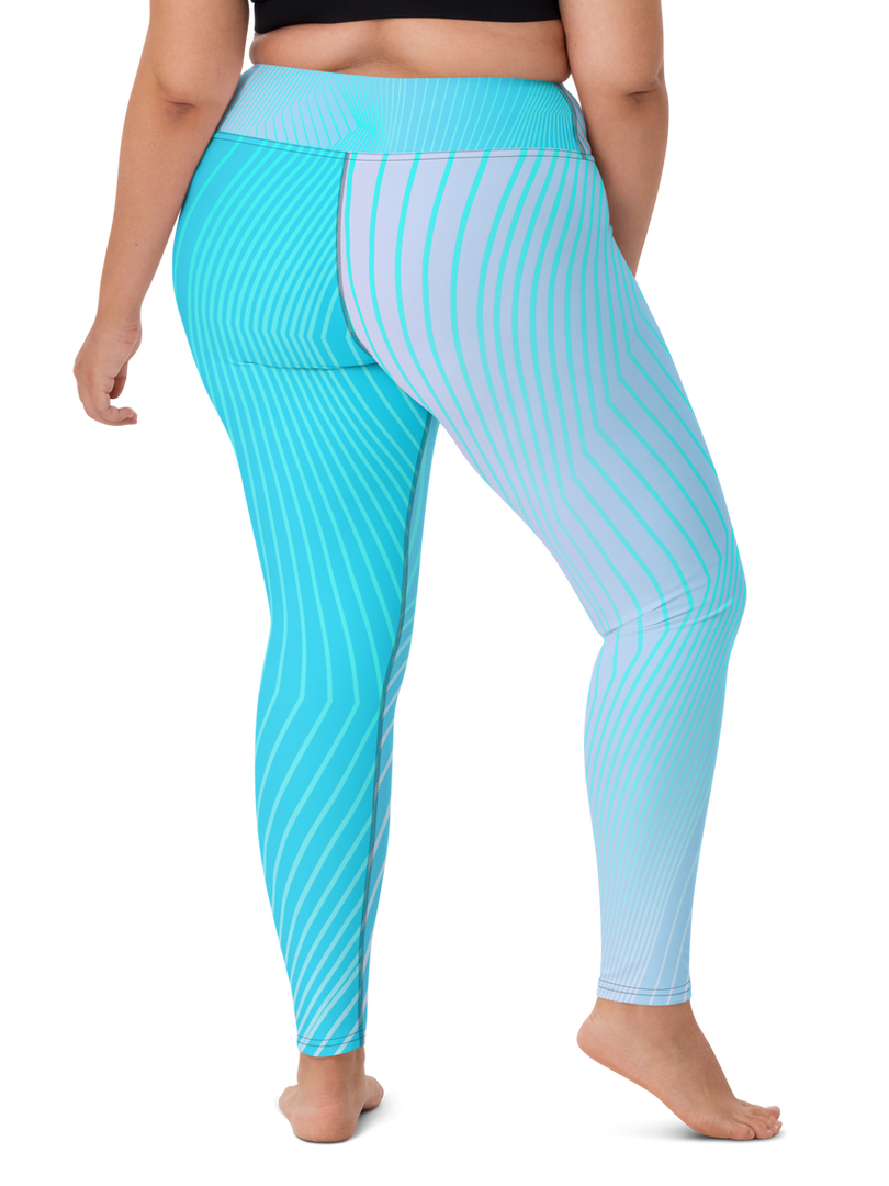 A woman confidently doing a yoga pose while wearing CoastFlex Sport Leggings in a stylish color