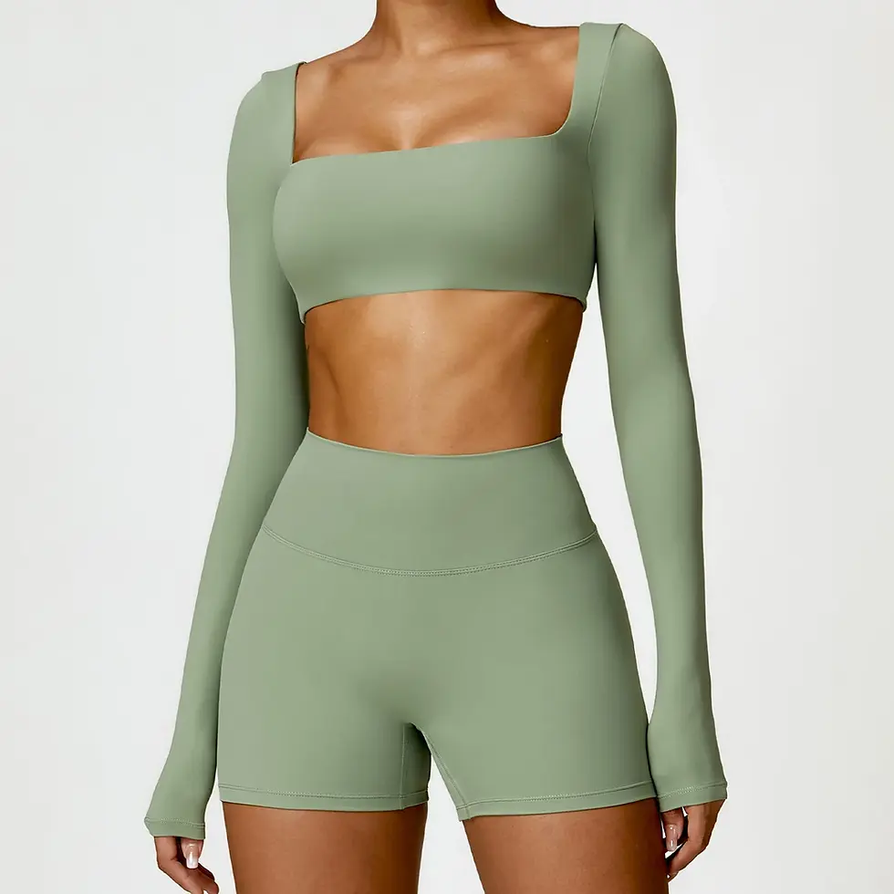 Cusuti Long Sleeve Yoga Top | Brushed Fitness Wear | Running & Outdoor Activewear