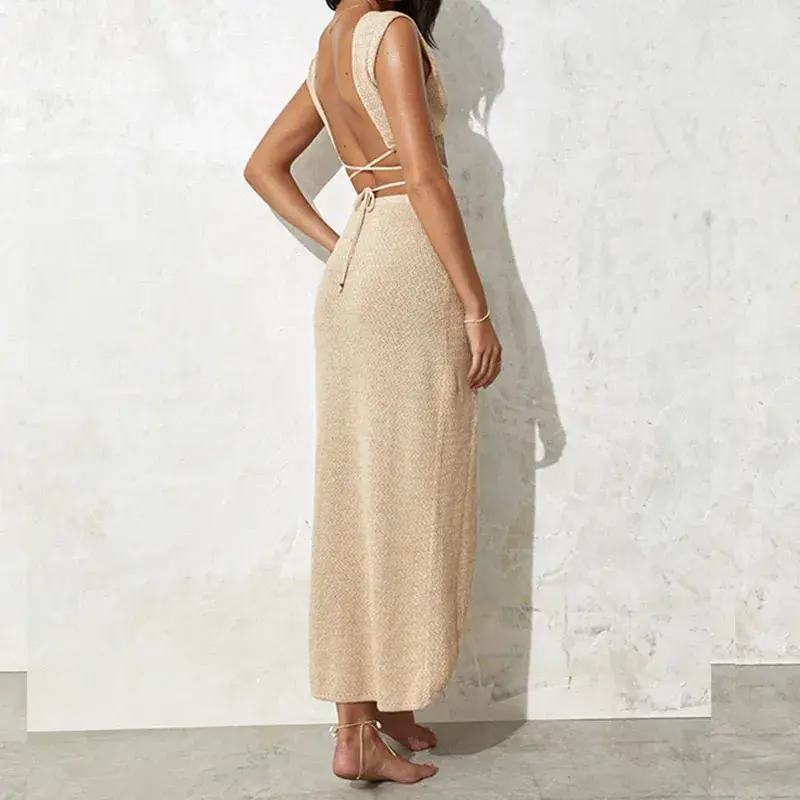 Cusuti Crochet Bikini Cover Up Set - Two Piece Top & Skirt