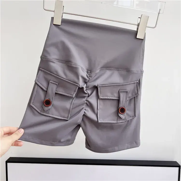 Cusuti High-Waisted Sport Shorts with Pockets - Workout Tights for Fitness & Running