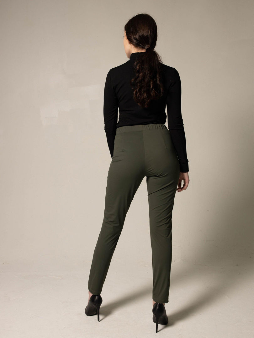 cusuti olive skinny pants for women for professional look.