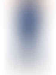 Pair of classic dark wash skinny jeans with a slightly faded finish.