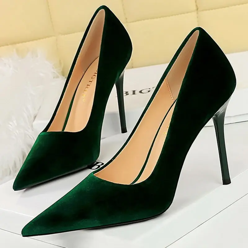 Thumbnail: High Heels Women Shoes Suede Women Pumps Sexy Party Shoes Stilettos Ladies Shoes