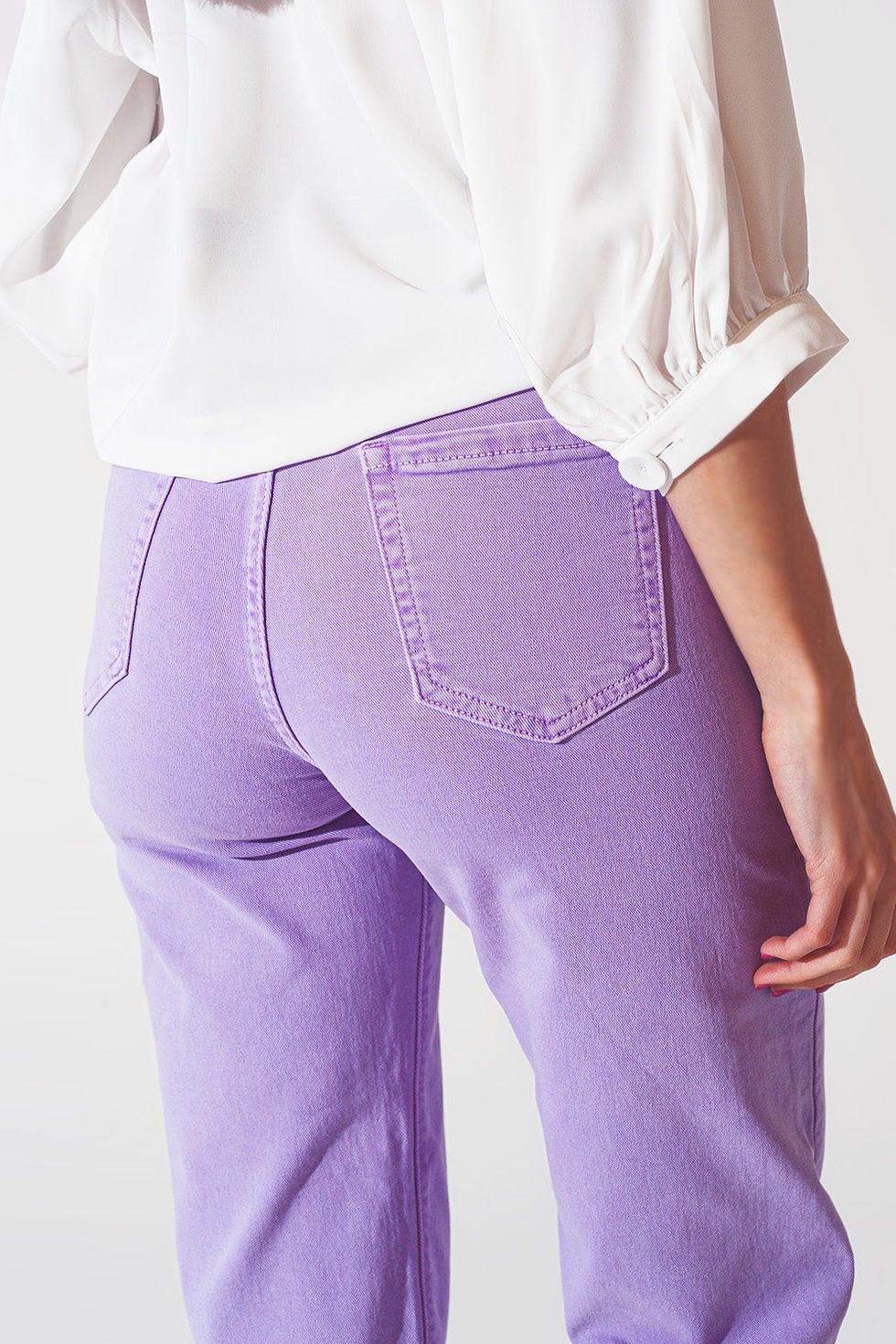 Thumbnail: Wide Leg Jeans in Lilac Purple