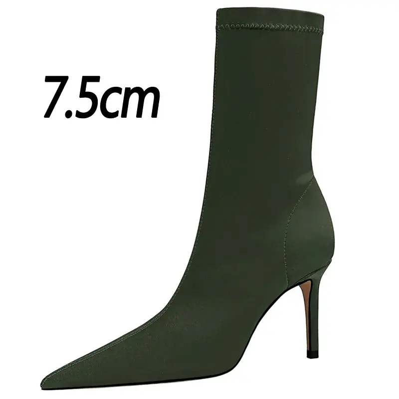 Thumbnail: BIGTREE Ankle  Pointed  Stretch Boots