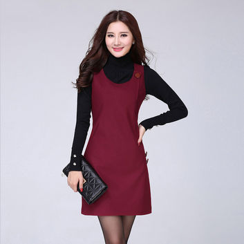 A-Line Dress, Plaid Sleeveless Mini, Cotton Polyester Blend, Pockets