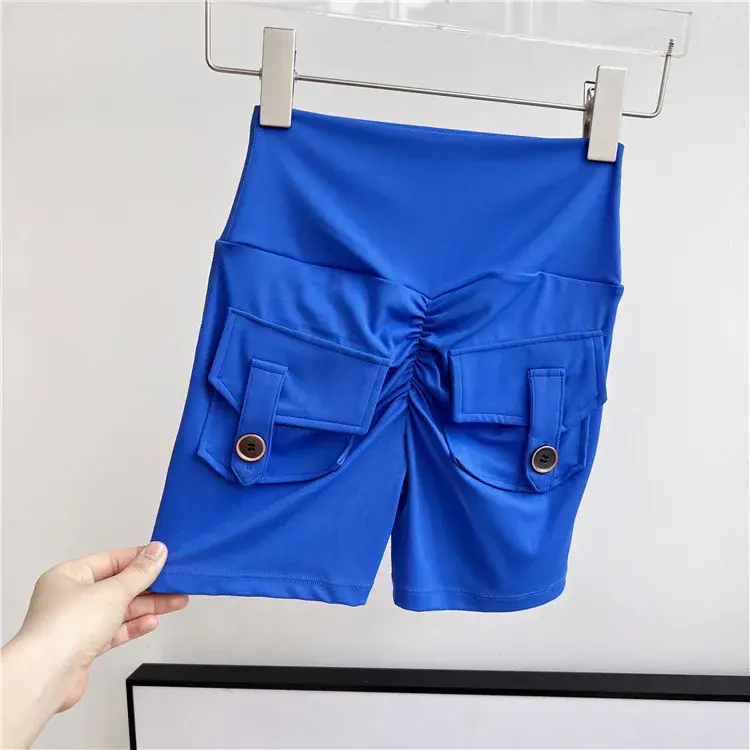 Cusuti High-Waisted Sport Shorts with Pockets - Workout Tights for Fitness & Running