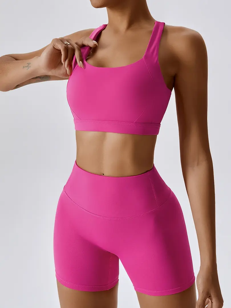 Cusuti Yoga Set 2 Piece Workout Clothes Sports Bra Leggings Gym Fitness Activewear