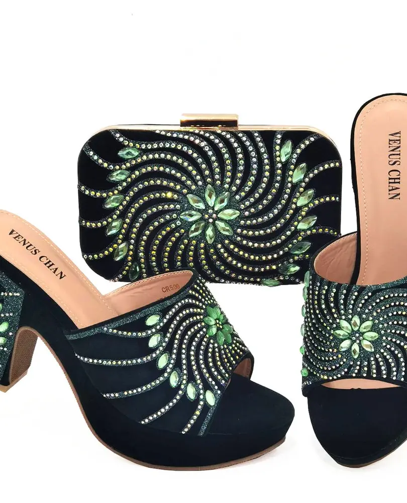 Gold platform slingback pumps with 9.5CM spike heels and slip-on closure.