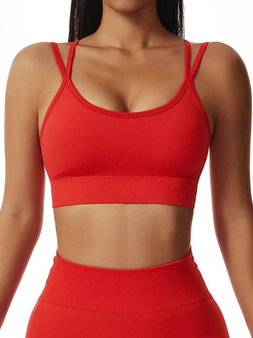 Cusuti Double Strap Openwork Yoga Tank Top - Sports Bra For Gym & Fitness