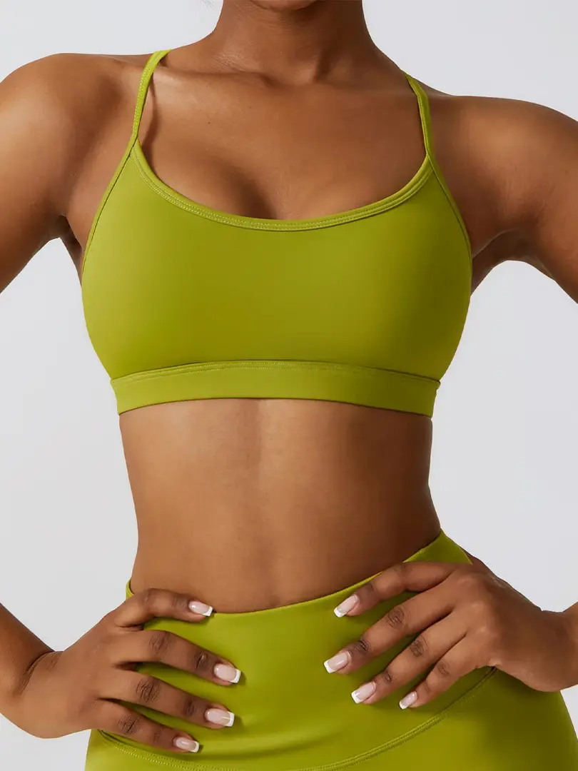 Cusuti High Support Push Up Workout Sports Bra - Yoga Gym Crop Top