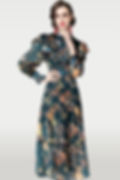 Vintage Green and white floral dress, Cusuti