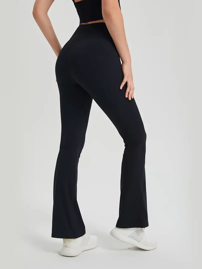 Cusuti Antibacterial Push Up Sports Leggings with Built-In Underwear - Bell-Bottoms