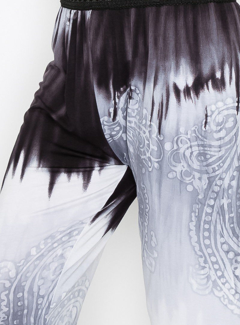 Tie-dye elastic waist pajama pants with a comfortable fit, ideal for home wear, made in the USA.