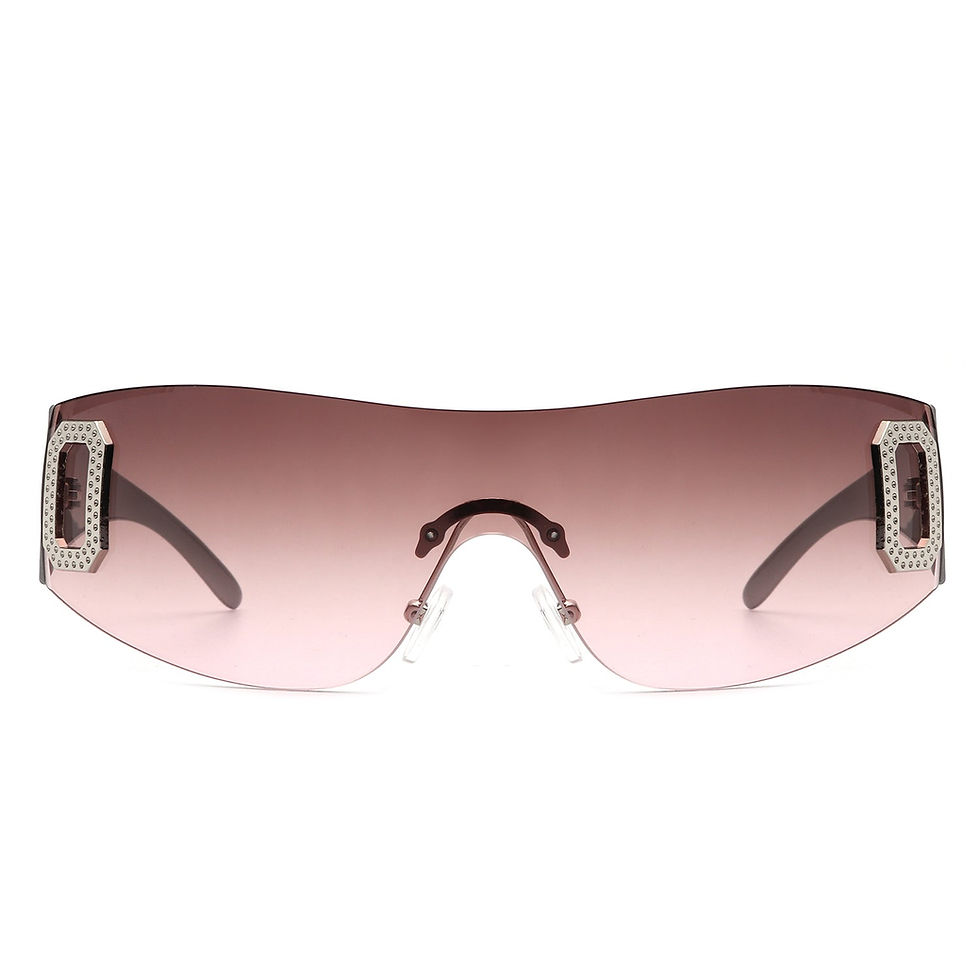Thumbnail: Havoc - Rimless Rectangle Sleek Wrap Around Women's Sunglasses