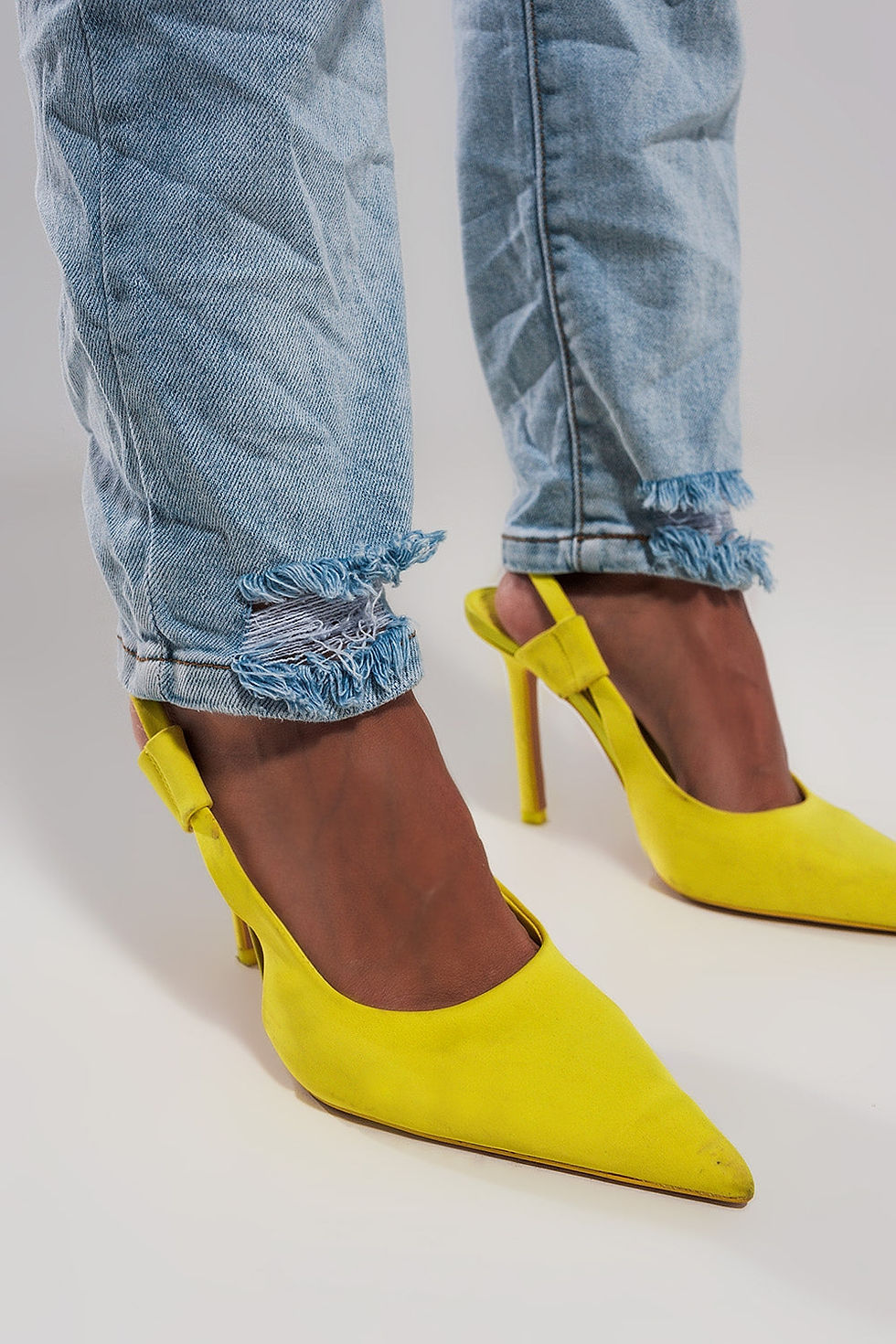 Thumbnail: High Waisted Ripped Jeans in Light Blue
