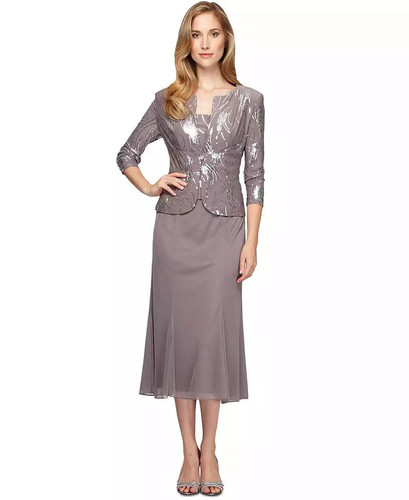 sequined a-line midi dress and jacket Sequined A-Line Midi Dress and Jacket. Size 6