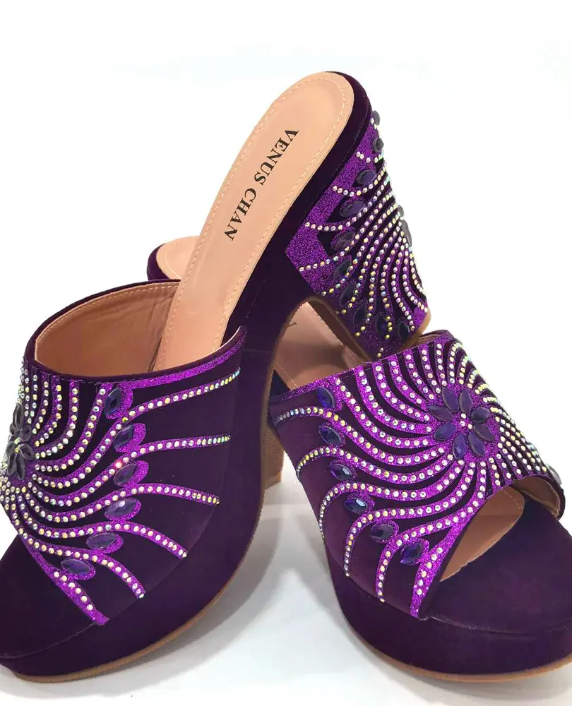 Gold platform slingback pumps with 9.5CM spike heels and slip-on closure.