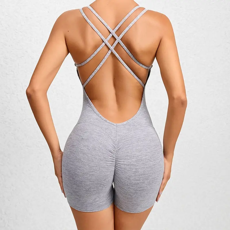 Cusuti One Piece Activewear Romper Short Sleeve Sports Training Set