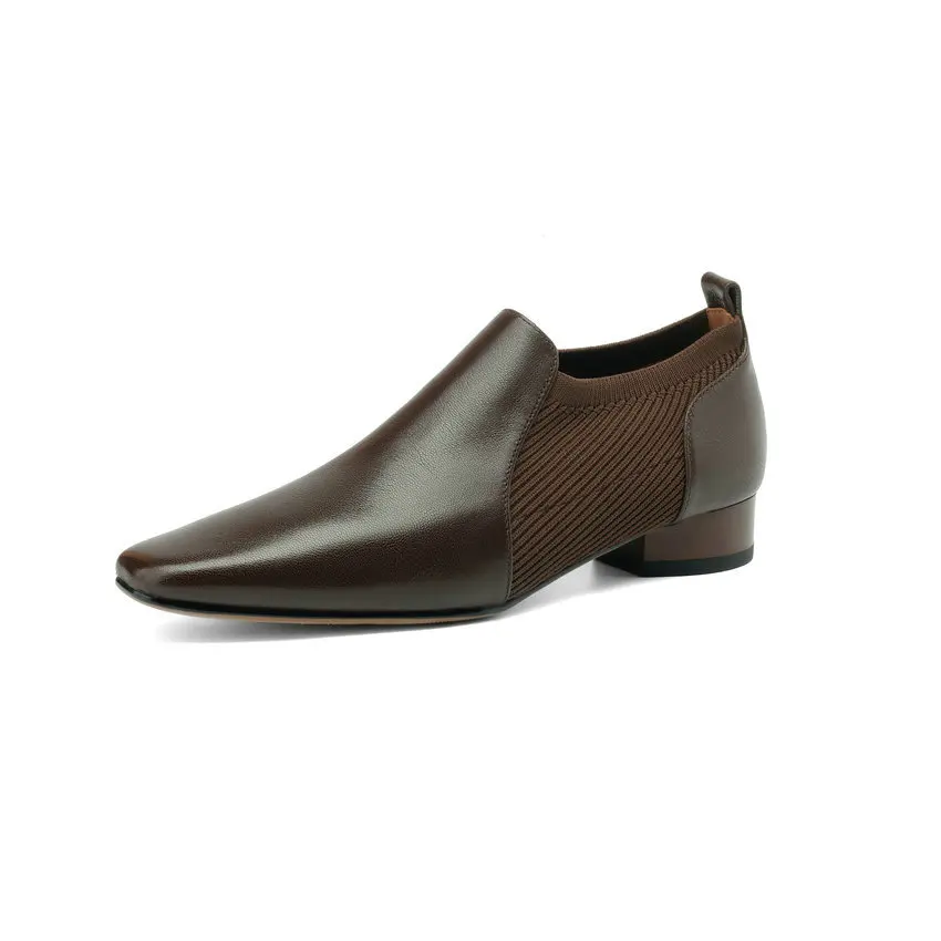 Sheepskin Loafers Low Heel Square Toe Platform Casual Basic Comfort Shoes for Sheepskin Loafers Low Heel Square Toe Platform Casual Basic Comfort Shoes view 2