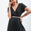 Thumbnail: Short Sleeve Satin Maxi Dress in Black.