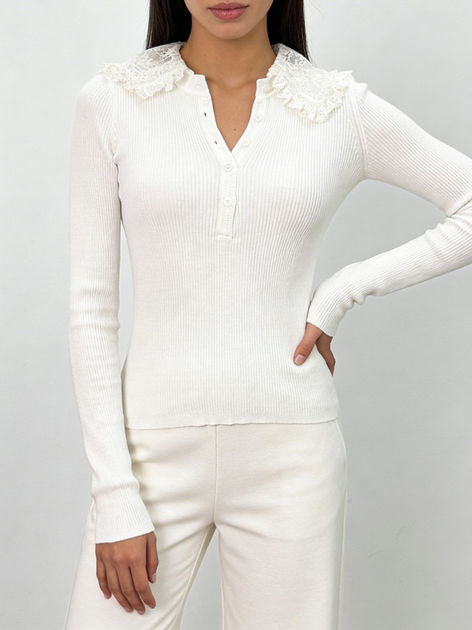 Solid Spliced Turn-Down Collar Lace Tops, Polyester Woven Tees