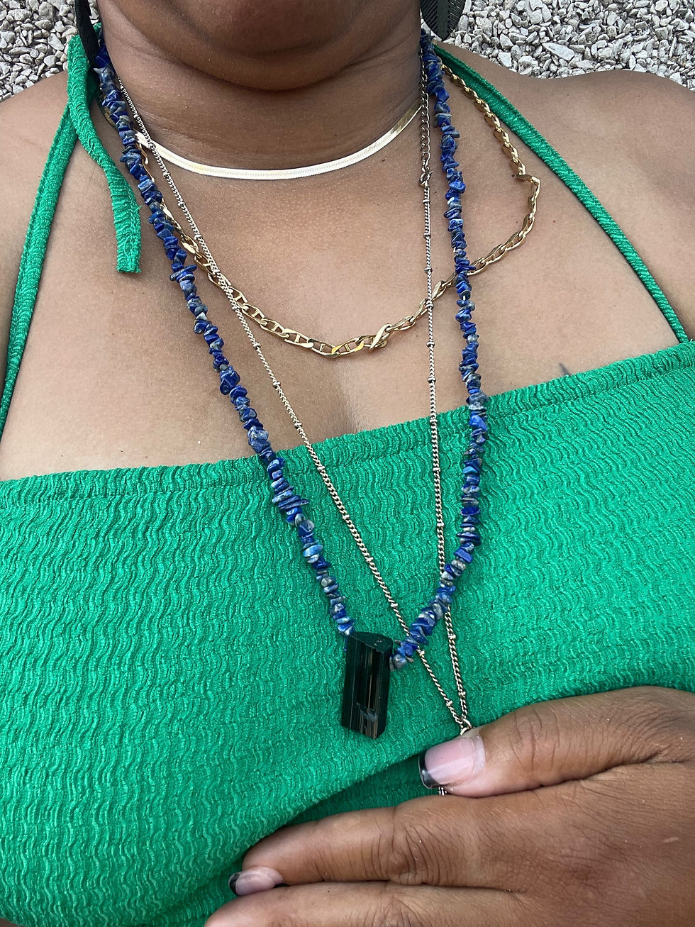 Miniatura: Tourmaline and Lapis Lazuli Crystal Necklace
