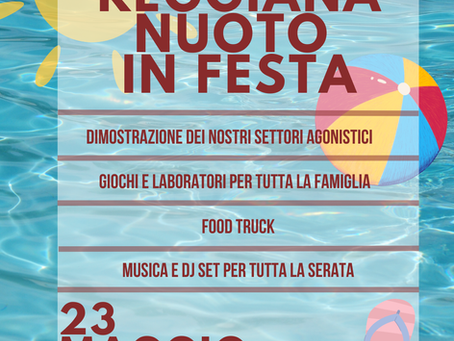 Reggiana Nuoto in Festa – Festa di fine stagione Sabato 23 Maggio 2026