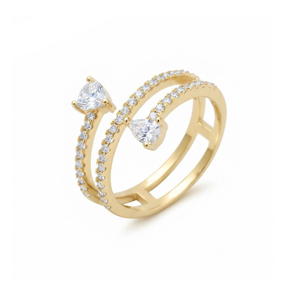 תמונה ממוזערת: טבעת ספירלה טיפה ולב