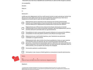 🔴 Covid-19 Nouvelle version actualisée de l'attestation de déplacement