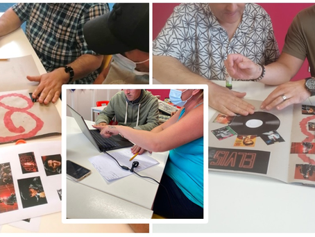 Teaching the people we support new computer skills....