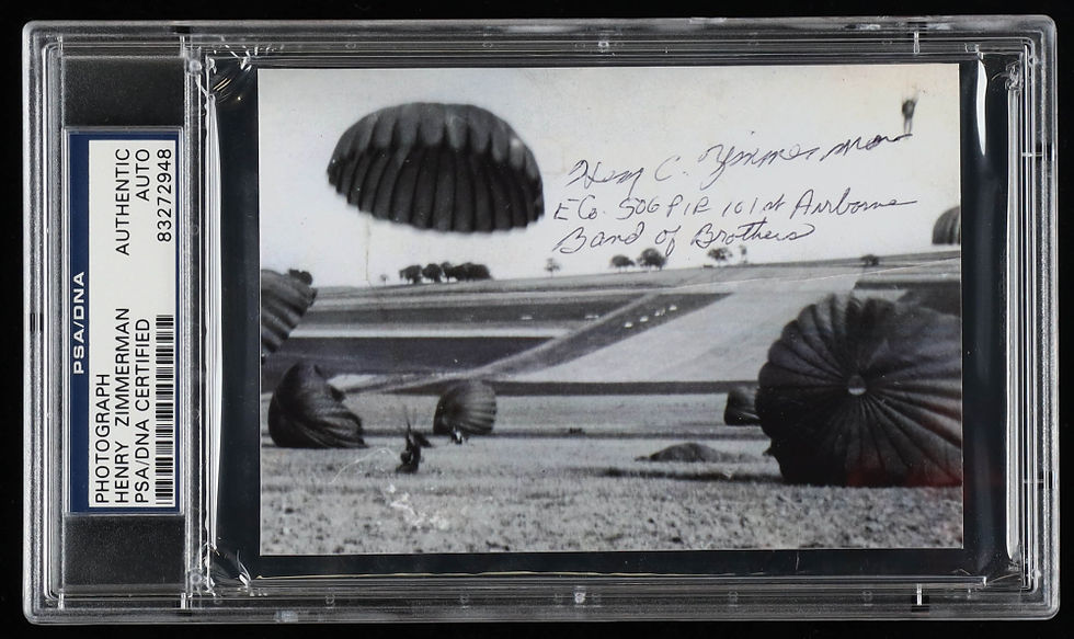 Henry Zimmerman Signed 3.5x5 Photo