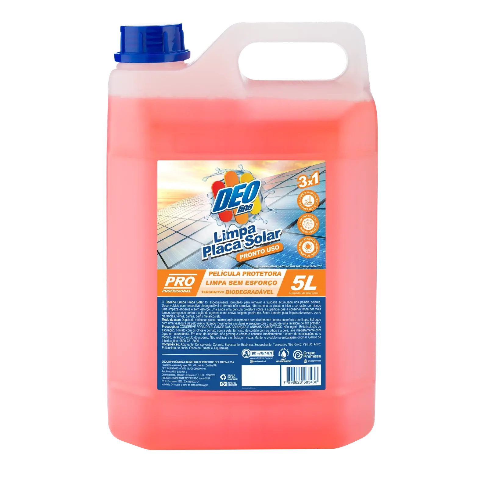 Limpa Placa Solar Deoline Linha Pro - 5L
