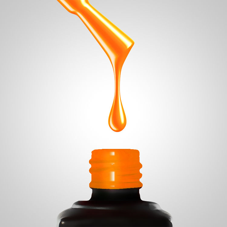 Vernis semi-permanent 210 Juicy Orange Gum orange vif – goutte de couleur
