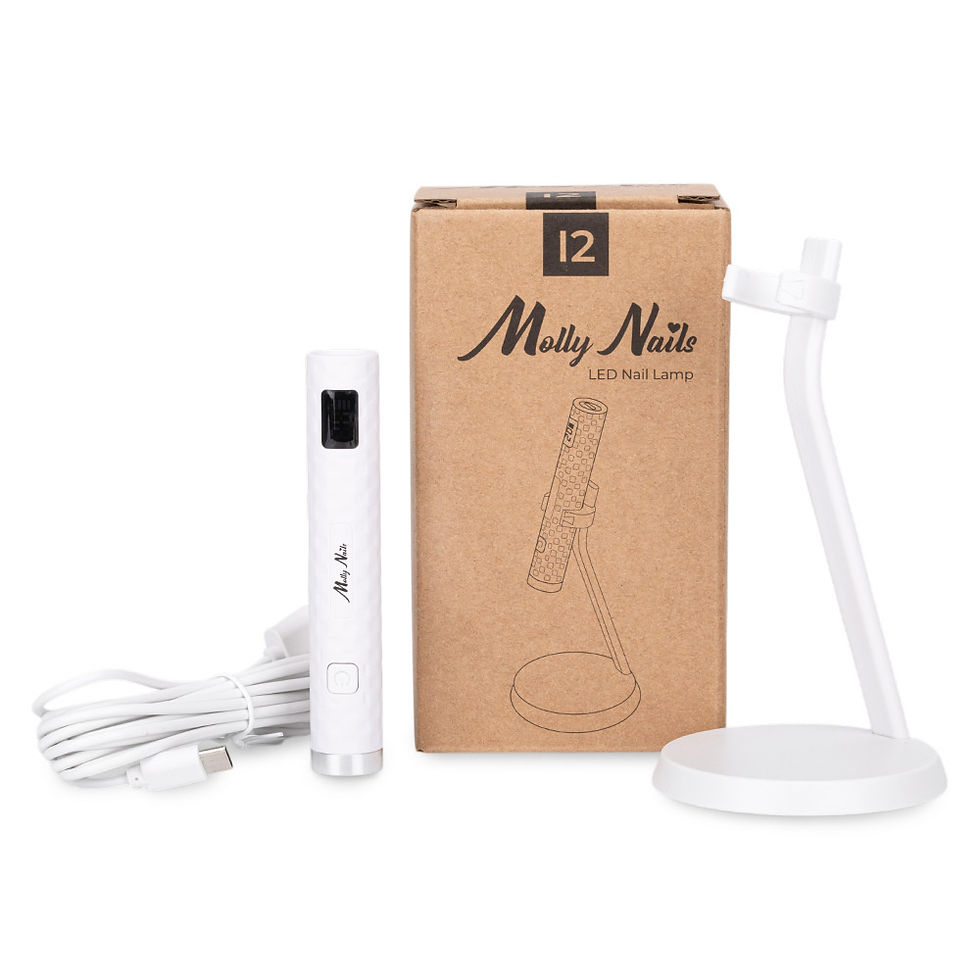 Miniature : Lampe LED Molly Nails I2 avec câble USB-C et support de recharge.
