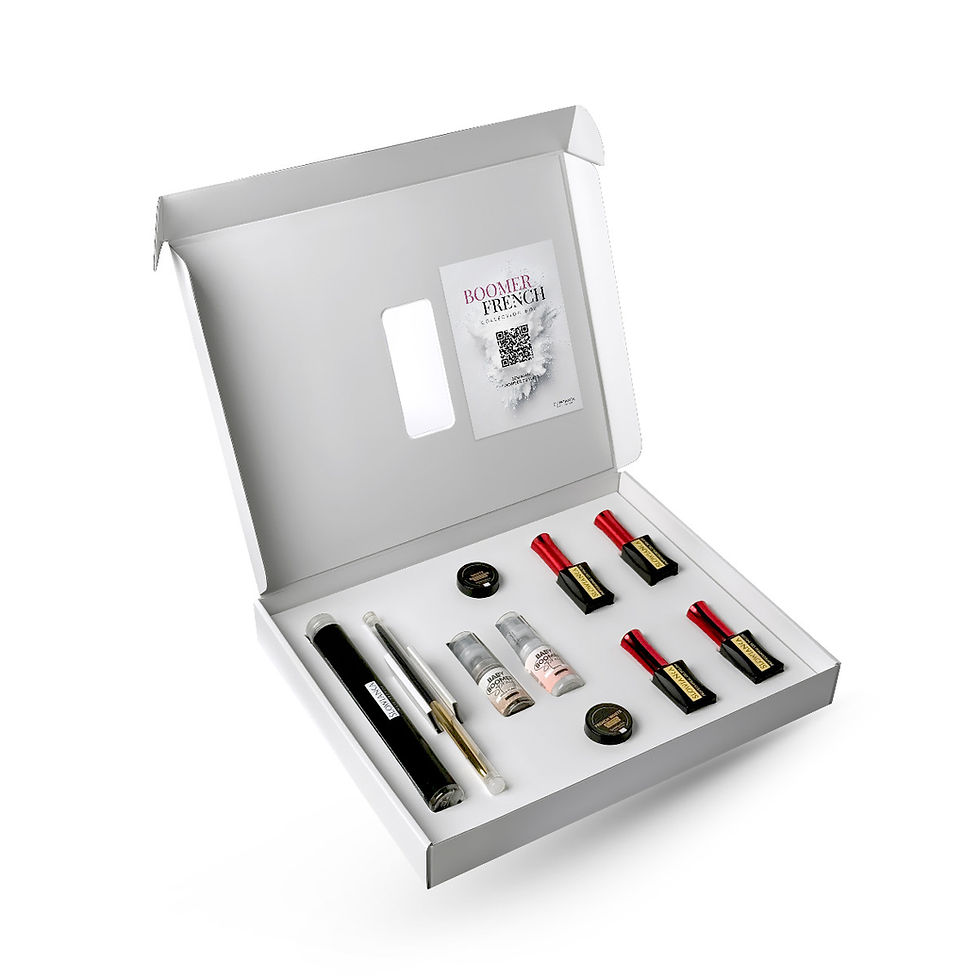 Coffret Box Boomer & French – ensemble professionnel pour Babyboomer et French, avec pinceaux, vernis et top coats