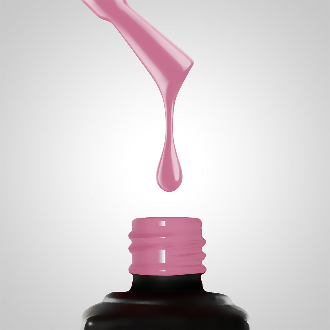 Vernis semi-permanent 604 Old Pink – goutte de vernis rose classique