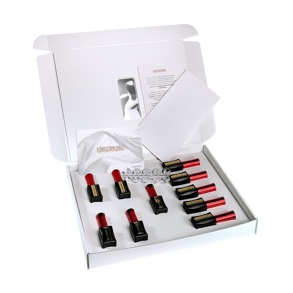 Esthetic Collection Wedding Edition de Slowianka : coffret de vernis et bases aux teintes délicates pour manucure de mariage.