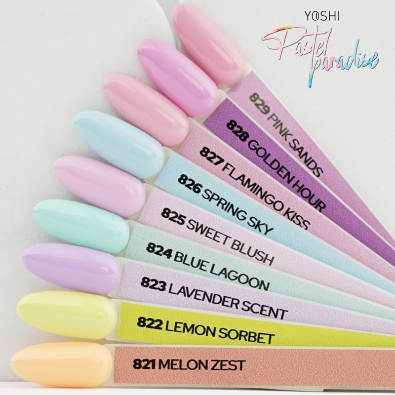 Nuancier vernis semi-permanent Yoshi 824 Bleu Lagon turquoise pastel finition mate