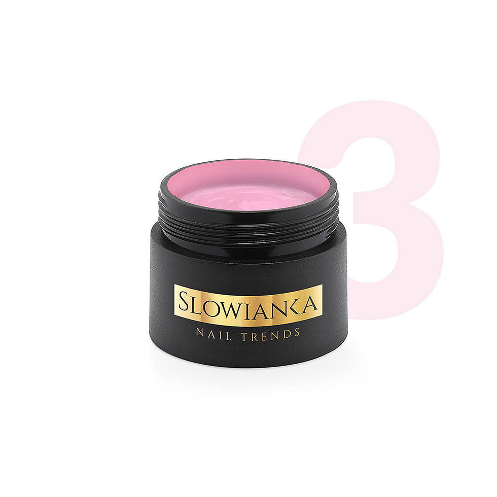 Pot de gel de construction Pink Ballet Smart Gel Slowianka ouvert, texture crémeuse rose nude