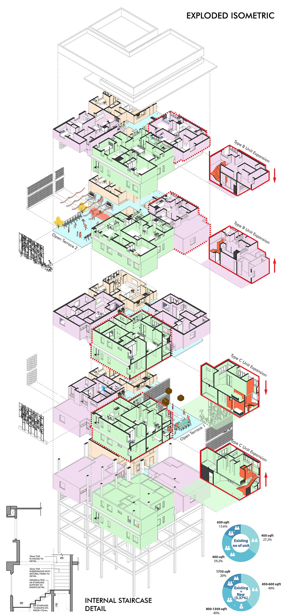 Exploded Iso Guide Architectural Design & Exploration | Xin Yun Ho