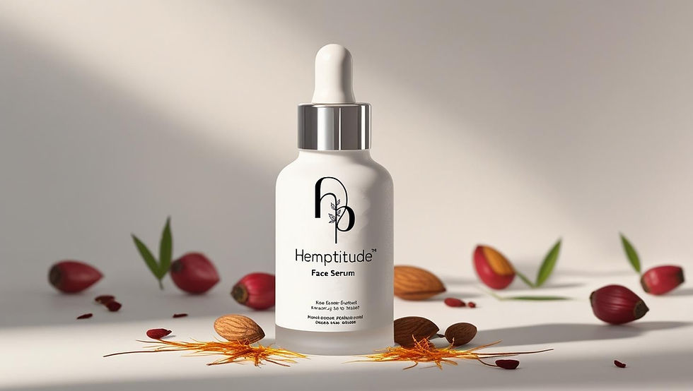 Close-up of a luxurious skincare serum bottle