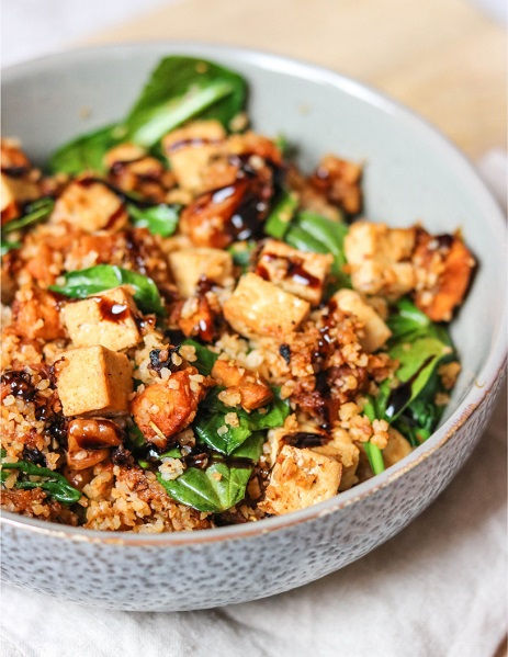 Grilled Pumpkin, Tofu & Bulgur Bowl