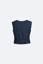 Thumbnail: Áo gile nữ denim phối nút