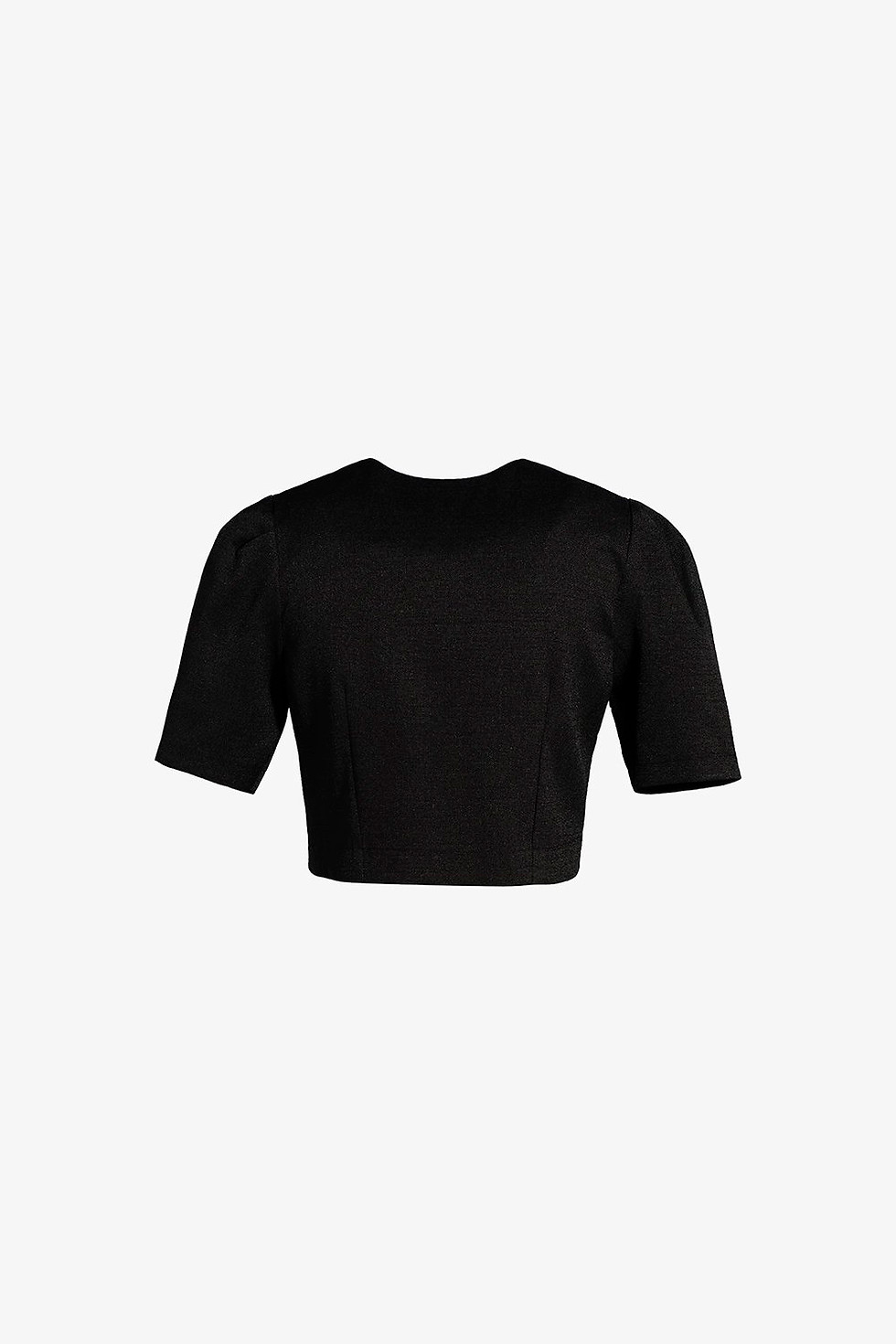 Thumbnail: Áo croptop đen tay ngắn cổ tròn