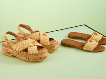 Prada Unveils Summer 2026 Sandal Collection Featuring Luminous Materials